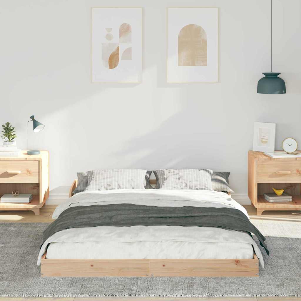 Cadre de lit Marron 120 x 200 cm Bois massif en pin - XIOS