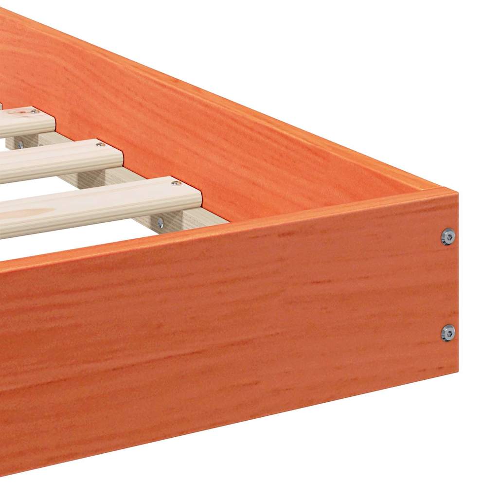 Cadre de lit Marron cire 140 x 190 cm Bois massif en pin - XIOS