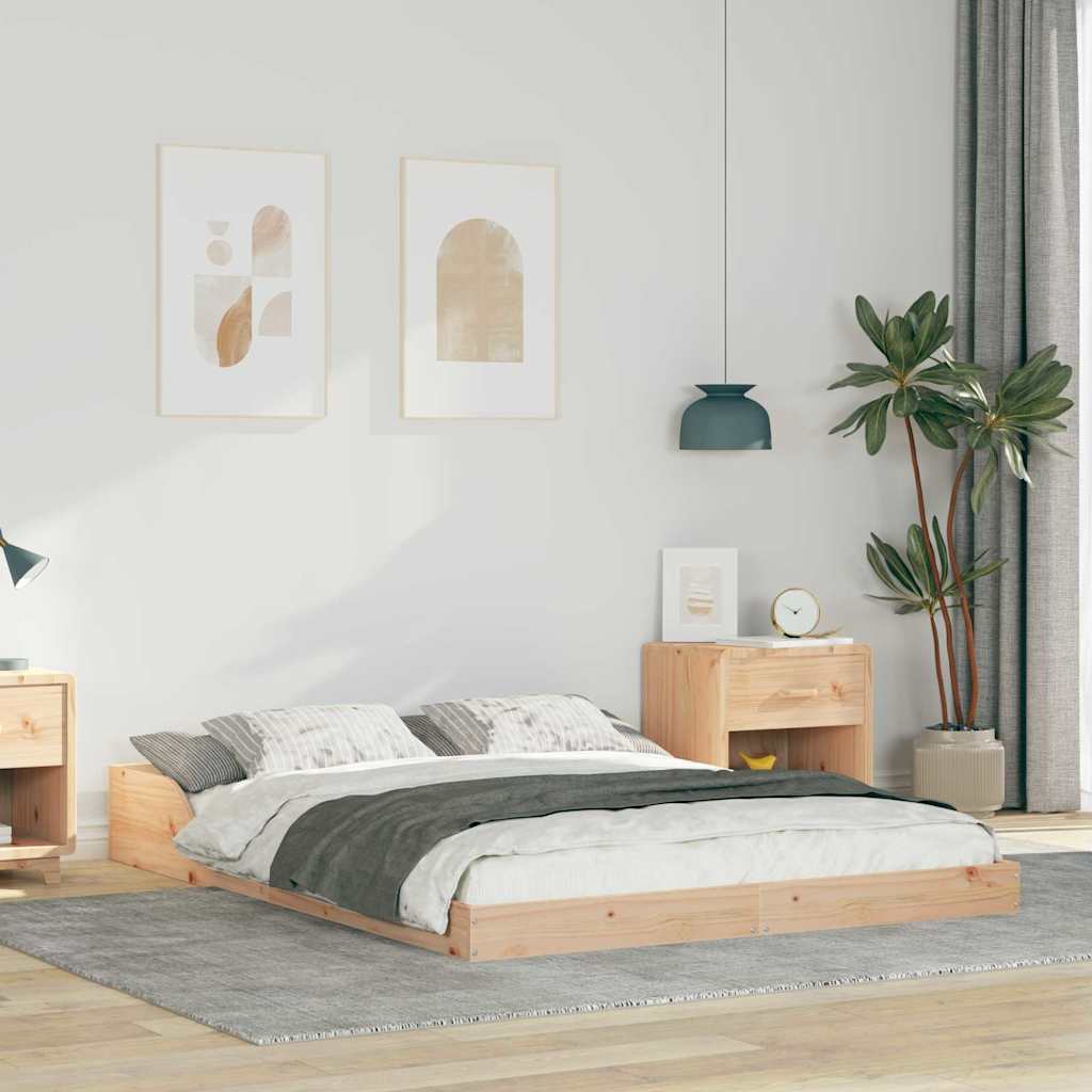 Cadre de lit Marron 120 x 190 cm Bois massif en pin