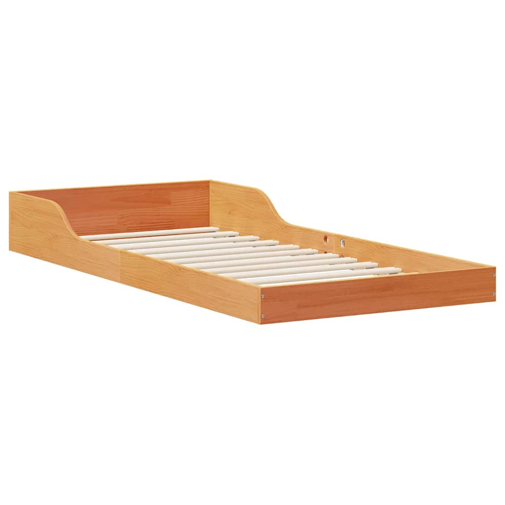 Cadre de lit Marron cire 100 x 200 cm Bois massif en pin