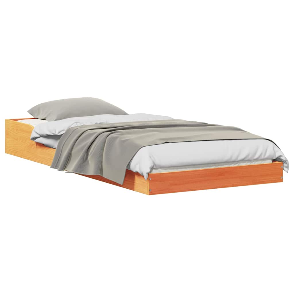 Cadre de lit Marron cire 100 x 210 cm Bois massif en pin - XIOS