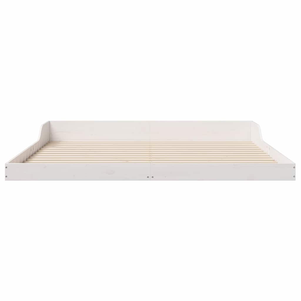 Cadre de lit Blanc 180 x 210 cm Bois massif en pin - XIOS