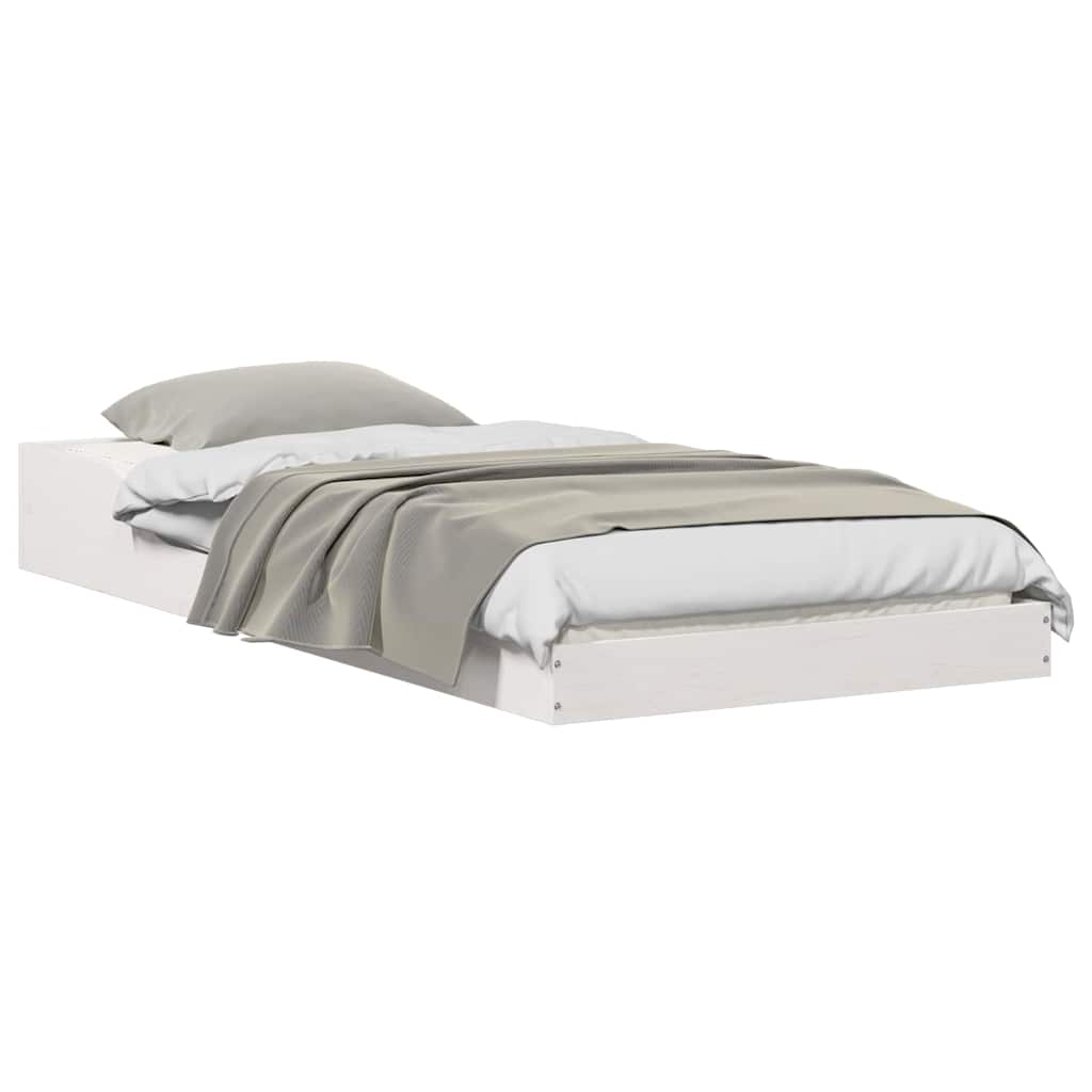 Cadre de lit Blanc 90 x 220 cm Bois massif en pin - XIOS