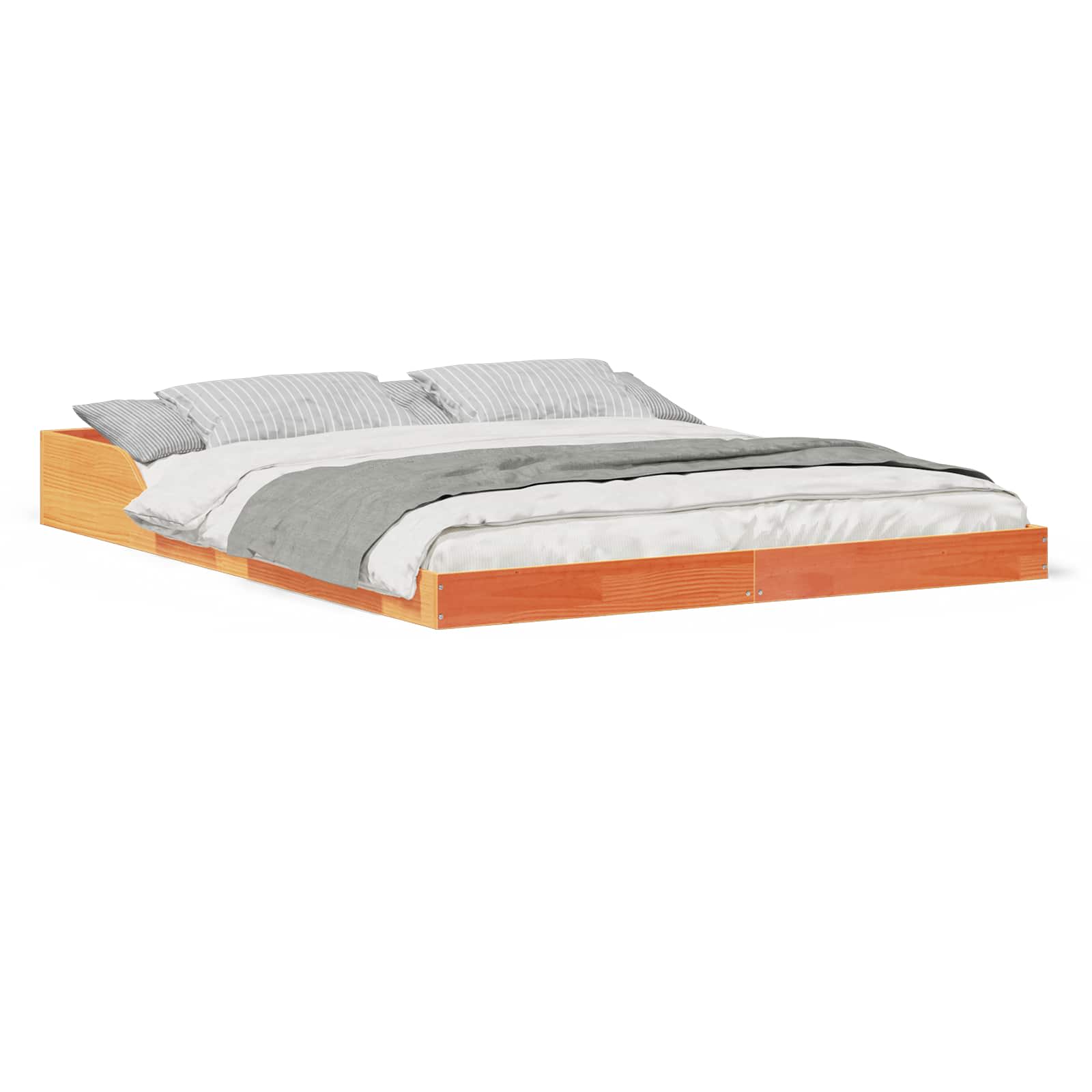 Cadre de lit Brun cire 140 x 220 cm Pin massif - XIOS