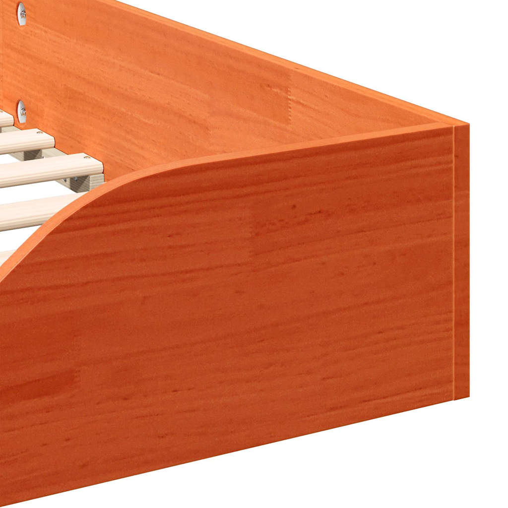 Cadre de lit Brun cire 100 x 200 cm Pin massif - XIOS