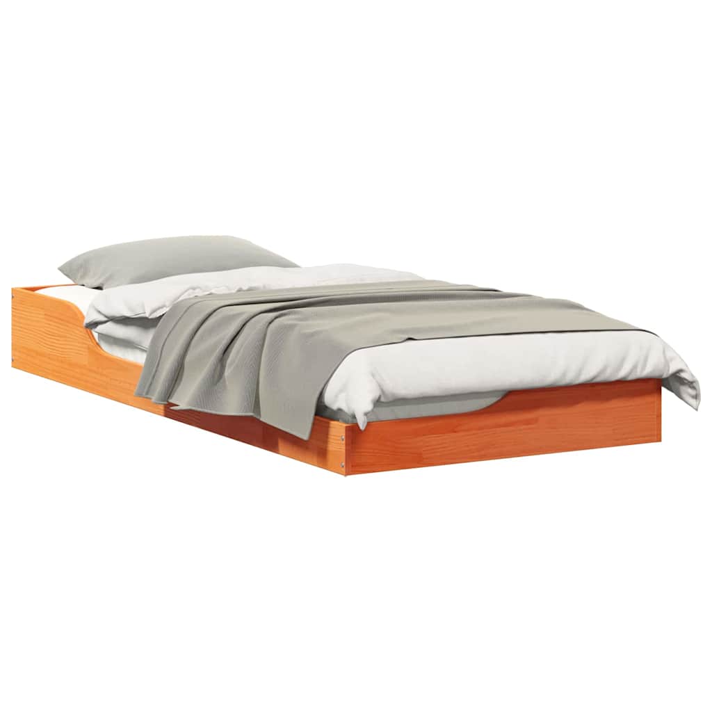 Cadre de lit Brun cire 100 x 200 cm Pin massif - XIOS