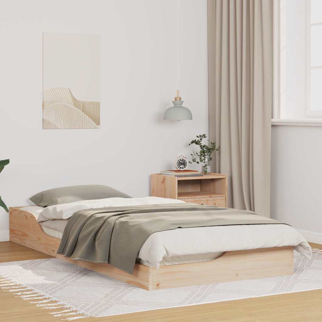 Cadre de lit surélevé Marron 80 x 200 cm Bois massif en pin - XIOS