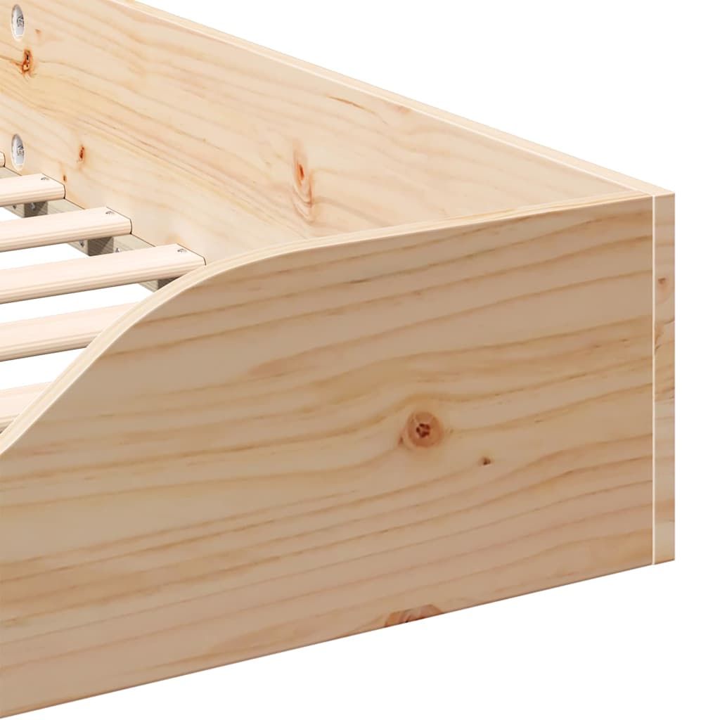 Cadre de lit surélevé Marron 80 x 220 cm Bois massif en pin - XIOS