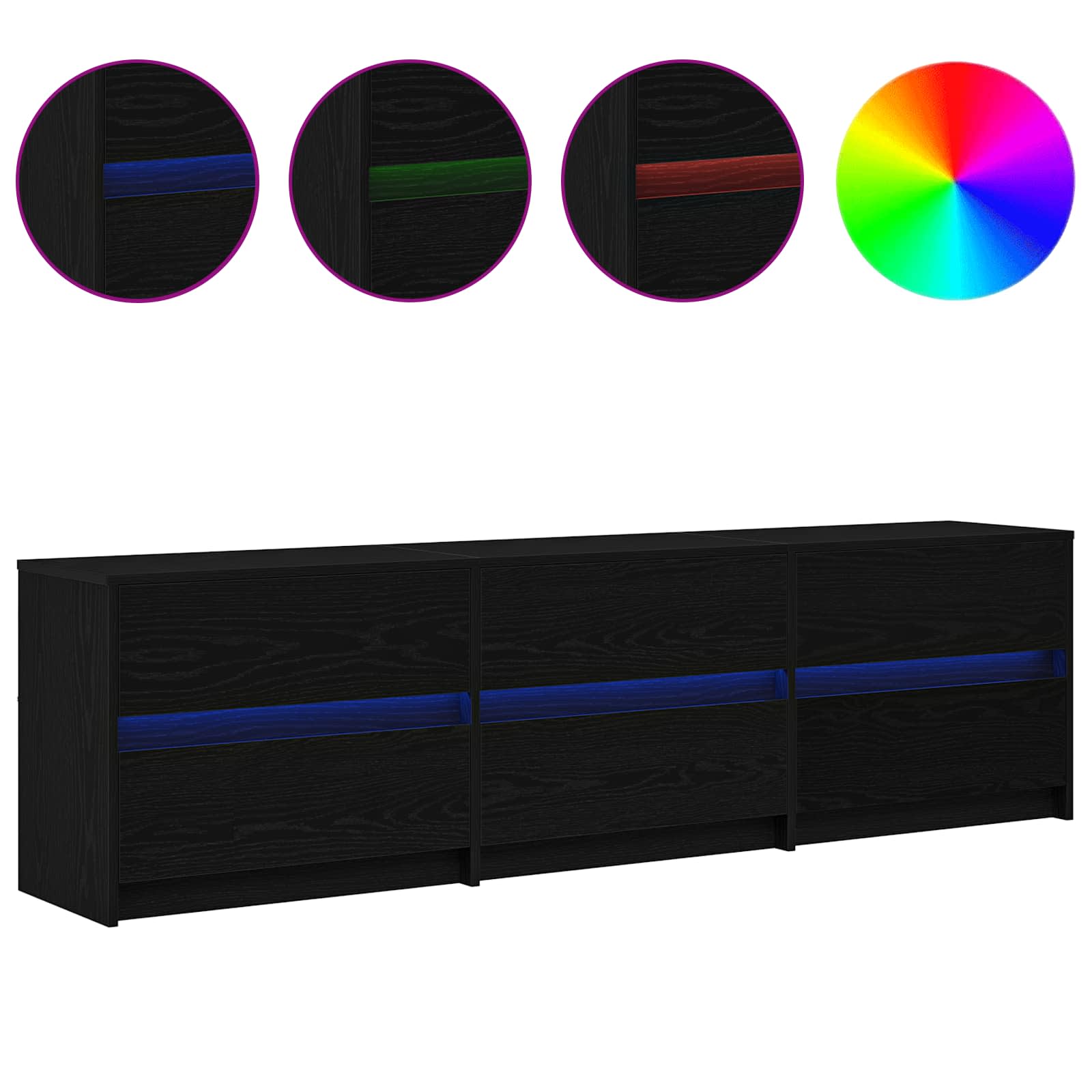 Unites TV 2 pcs Chêne noir 180 x 34 x 50 cm Bois d'ingénierie - XIOS