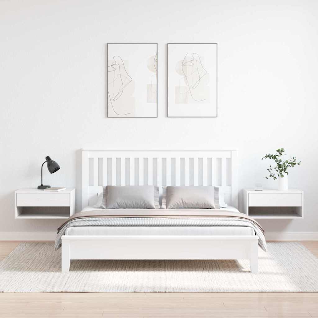 Table de chevet avec tiroir 2 pcs Blanc 50 x 32,5 x 24 cm