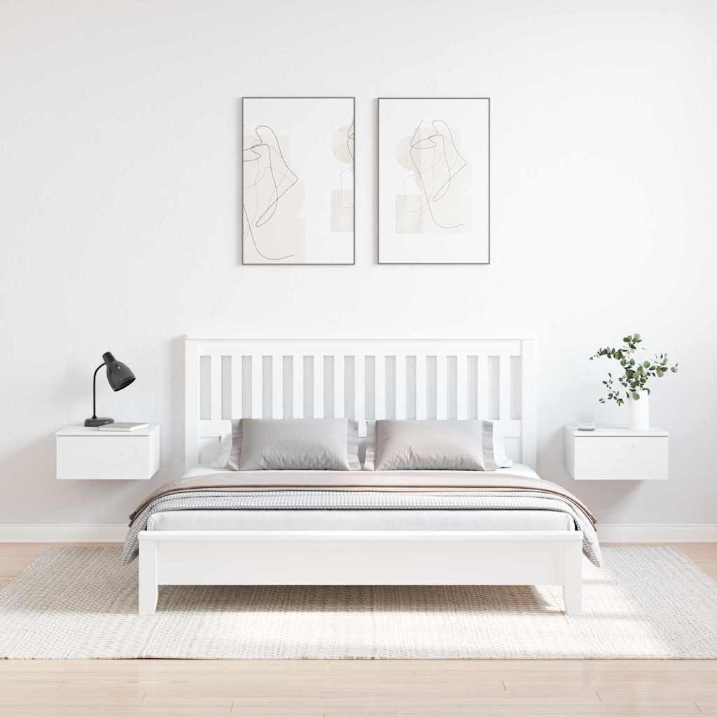 Table de chevet avec tiroir 2 pcs Blanc 37 x 35 x 18,5 cm