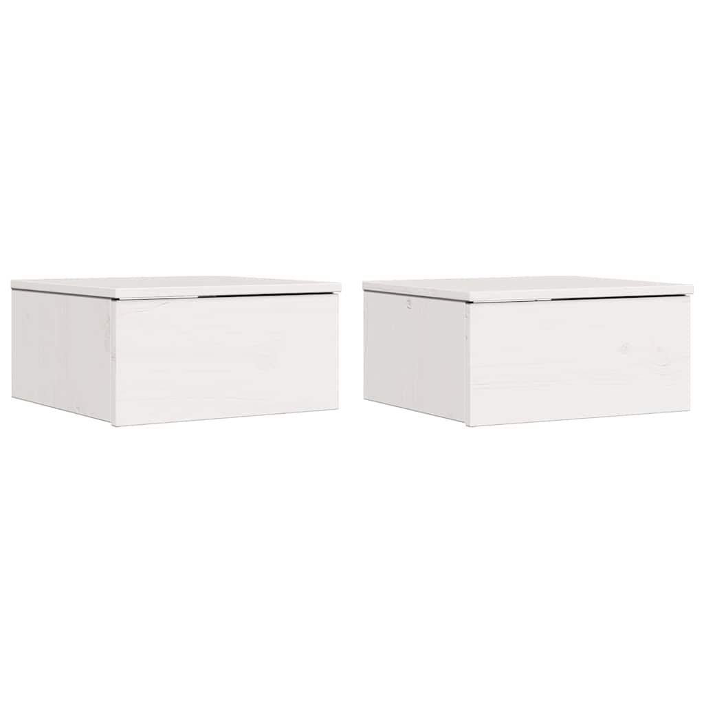 Table de chevet avec tiroir 2 pcs Blanc 37 x 35 x 18,5 cm