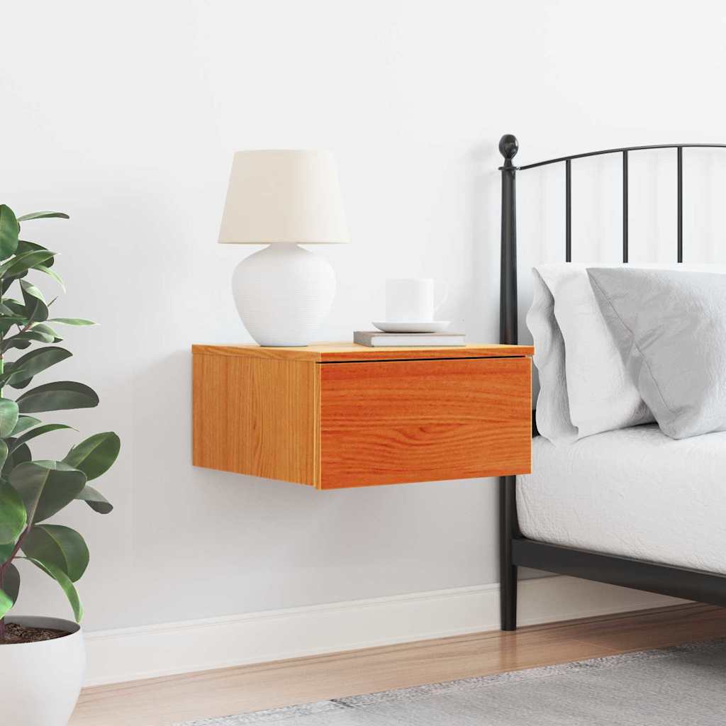 Table de chevet Brun cire 37 x 35 x 18,5 cm Bois massif en pin