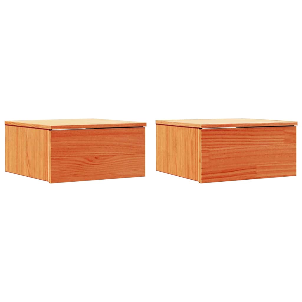 Table de chevet avec tiroir 2 pcs Brun cire 37 x 35 x 18,5 cm