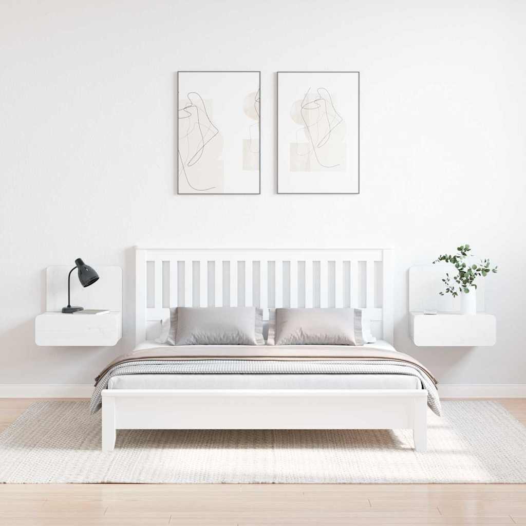 Table de chevet avec tiroir 2 pcs Blanc 44 x 32,5 x 40 cm