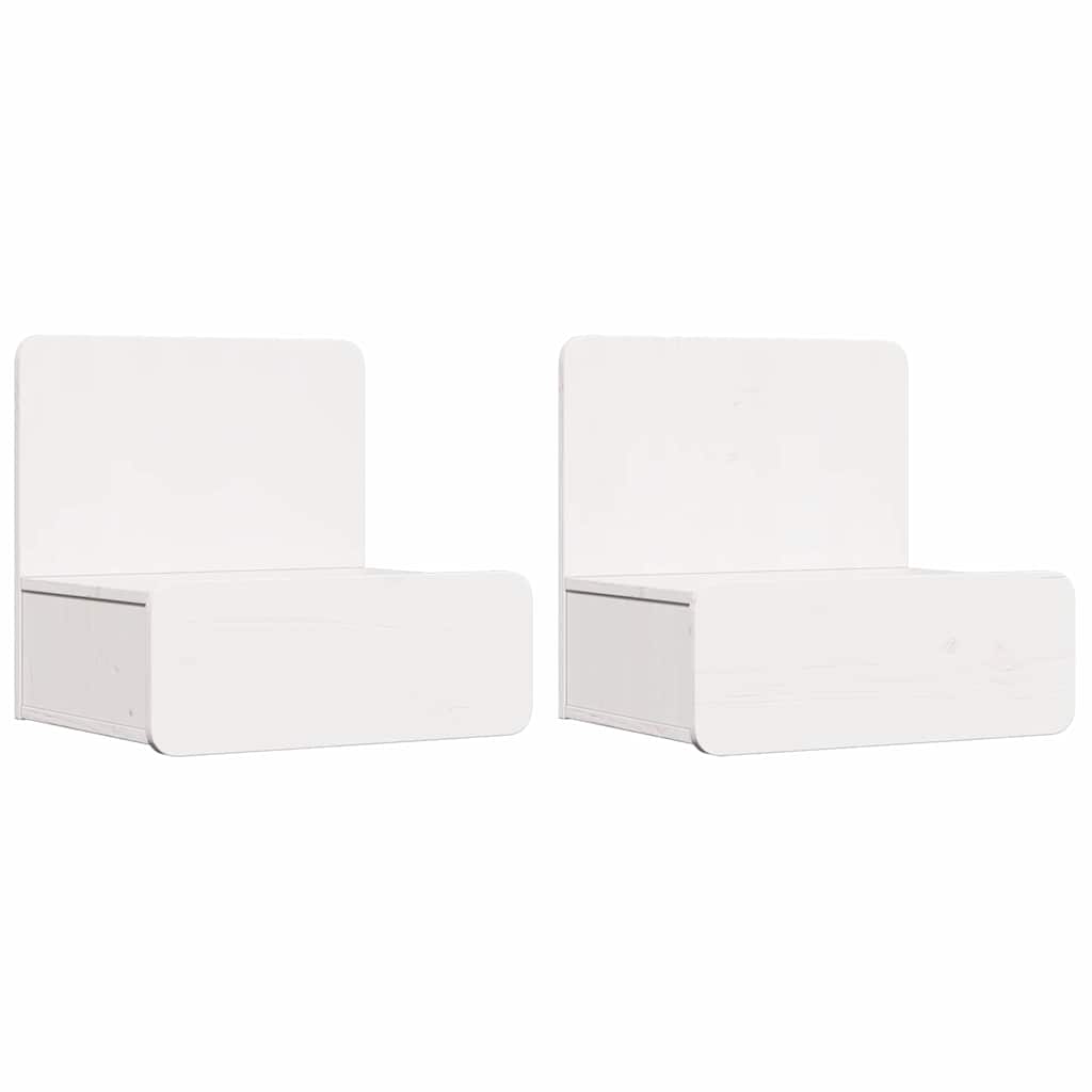 Table de chevet avec tiroir 2 pcs Blanc 44 x 32,5 x 40 cm