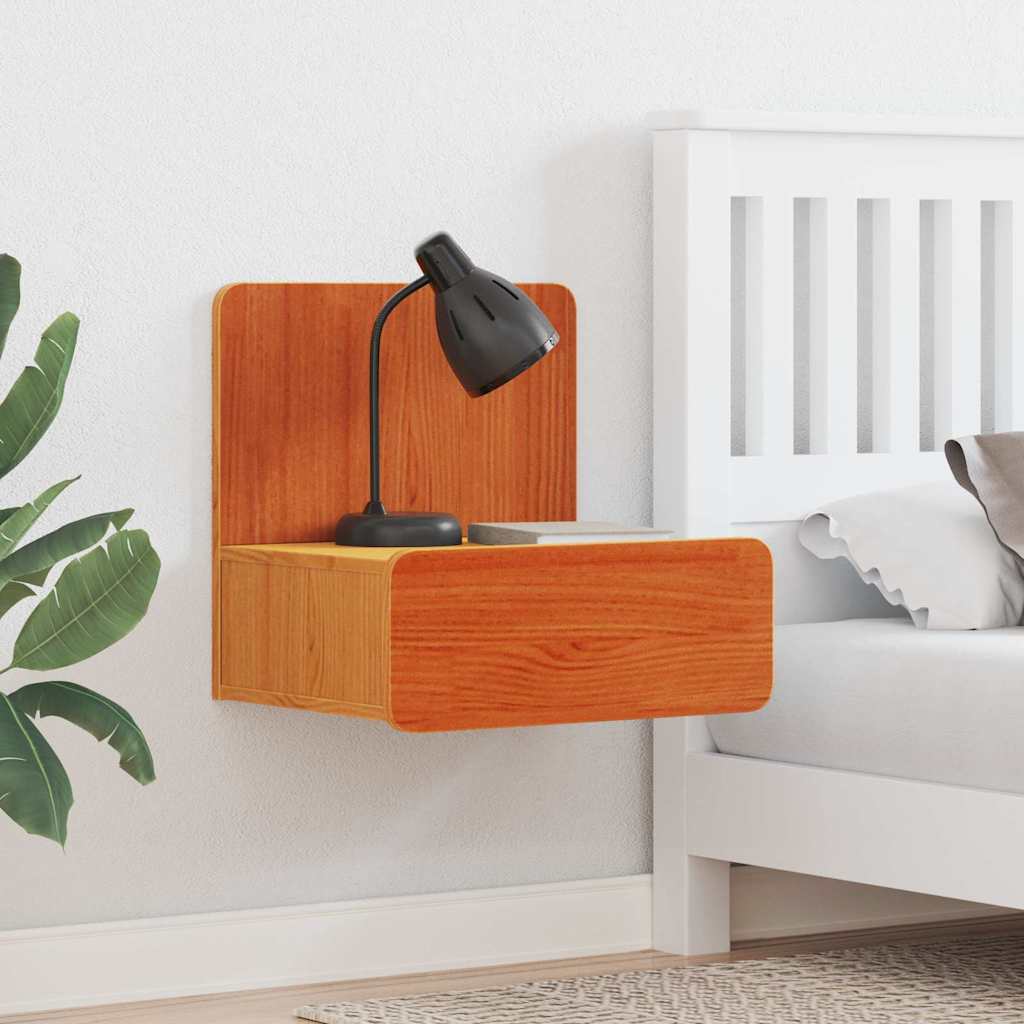 Table de chevet Brun cire 44 x 32,5 x 40 cm Bois massif en pin