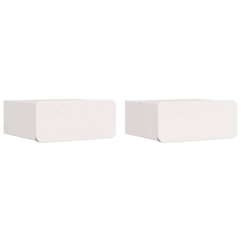 Table de chevet avec tiroir 2 pcs Blanc 39 x 34 x 16,5 cm