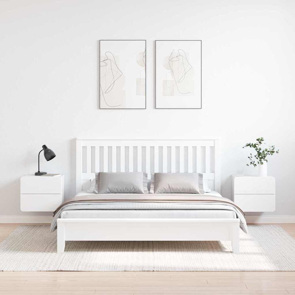 Table de chevet 2 pcs Blanc 39 x 34 x 33 cm Bois de pin massif - XIOS