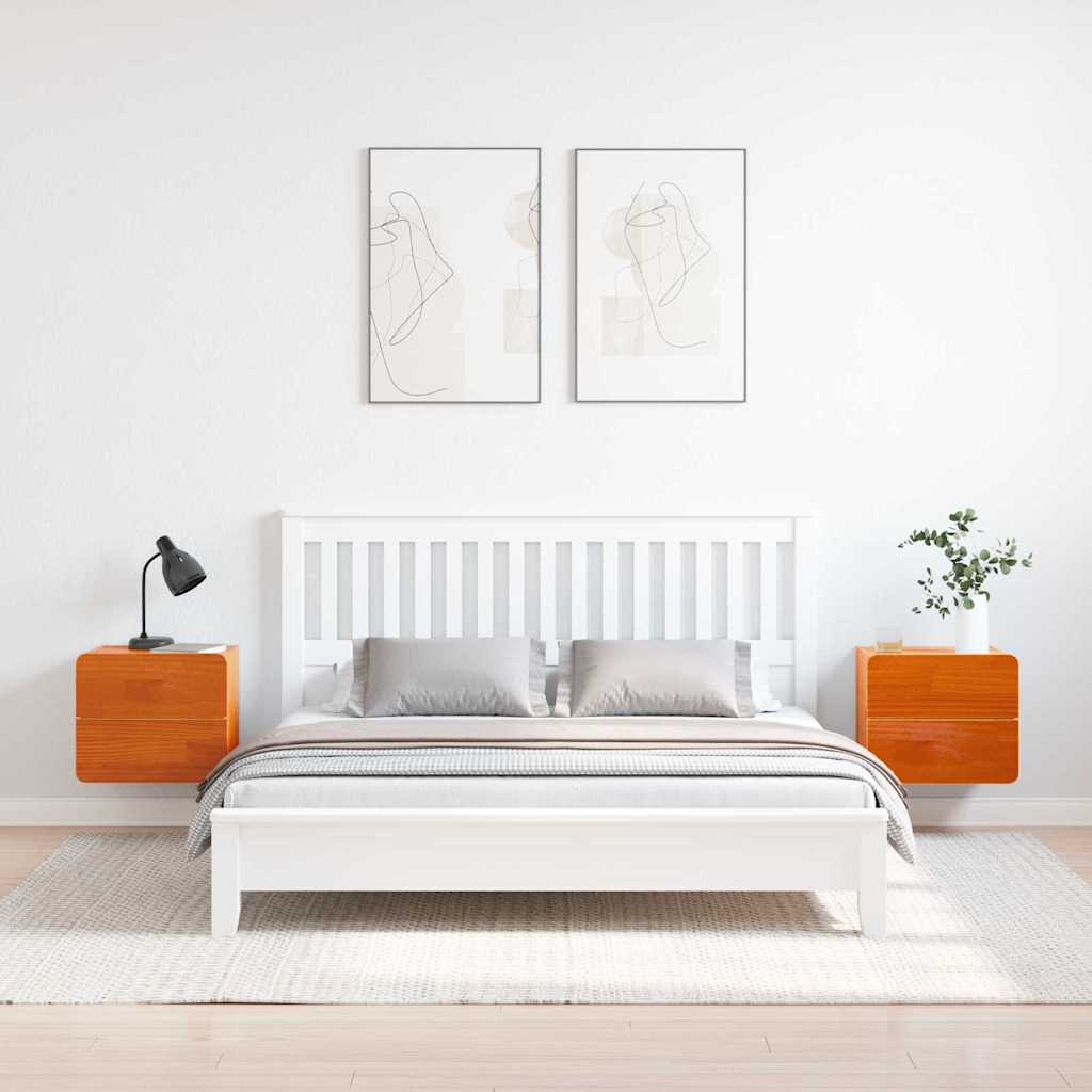 Table de chevet 2 pcs Marron 39 x 34 x 33 cm Bois de pin massif - XIOS