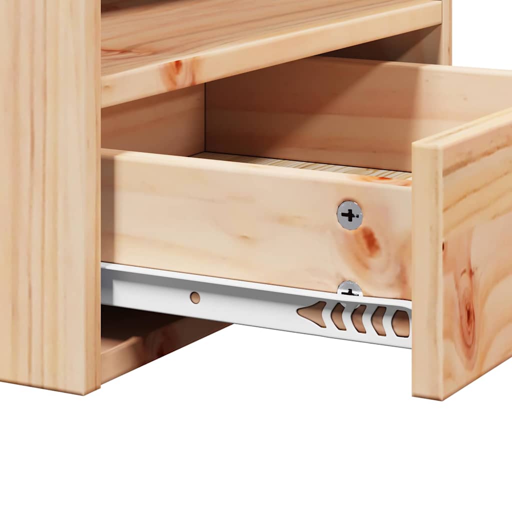 Table de chevet Marron 38 x 36 x 29,5 cm Bois massif en pin - XIOS