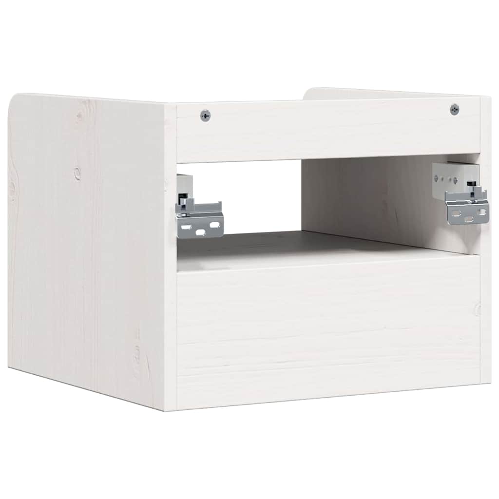 Table de chevet Blanc 38 x 36 x 29,5 cm Bois massif en pin - XIOS