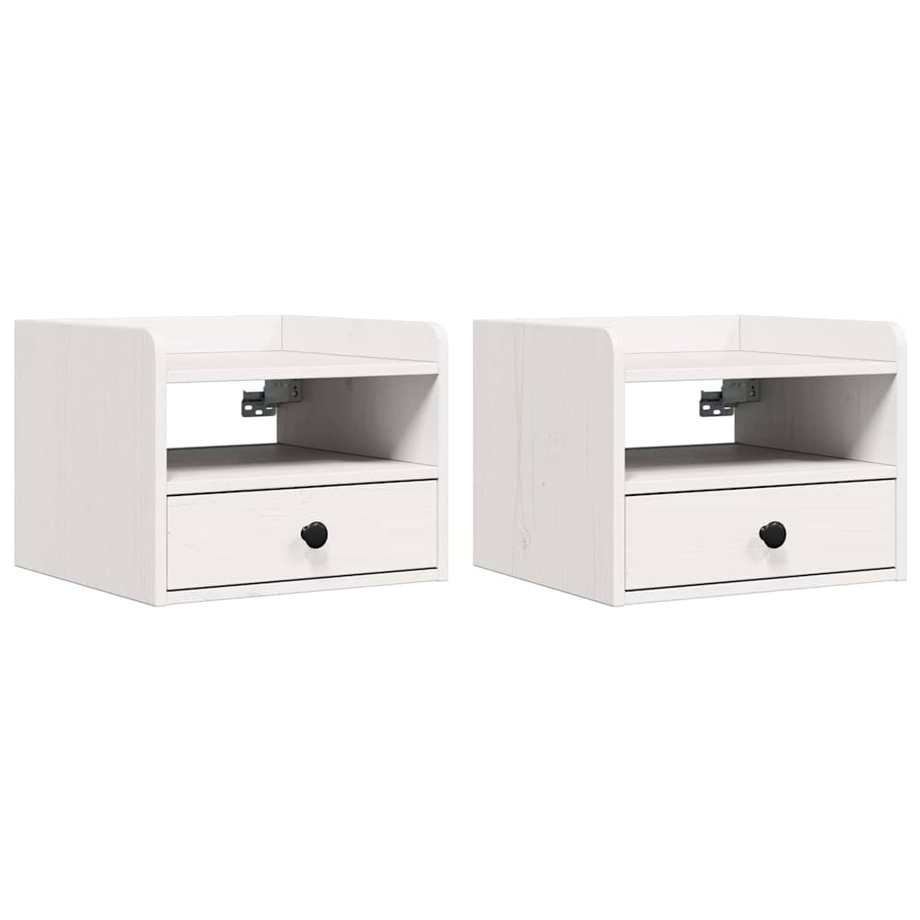 Table de chevet avec tiroir 2 pcs Blanc 38 x 36 x 29,5 cm - XIOS