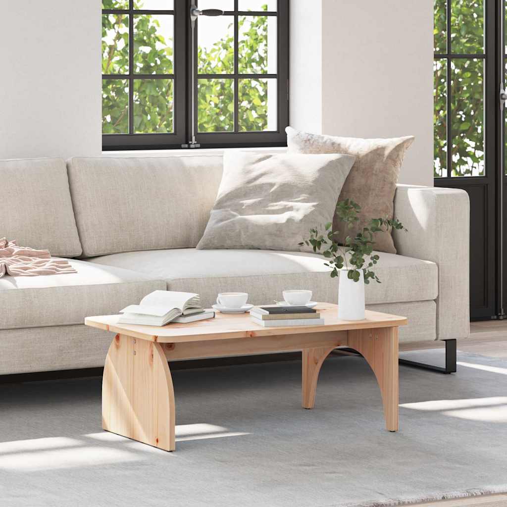 Table basse Naturel 80 x 50 x 31 cm Bois massif en pin - XIOS