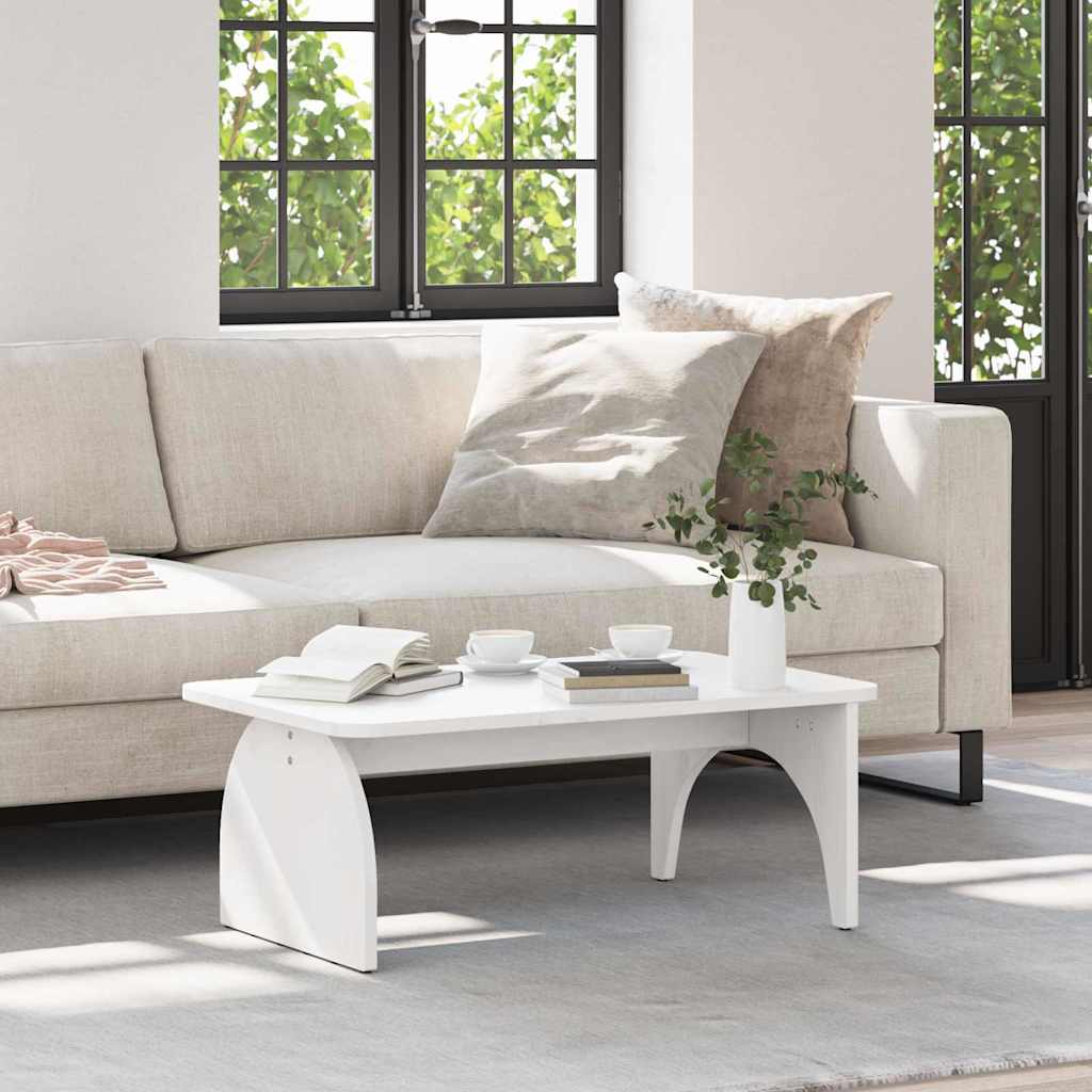 Table basse Blanc 80 x 50 x 31 cm Bois massif en pin - XIOS