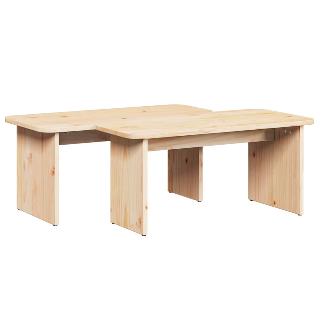 Table basse 2 pcs Naturel 100 x 69 x 35.5 cm Bois massif en pin - XIOS