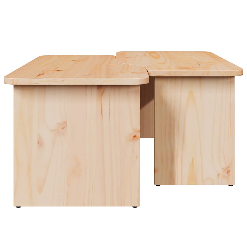 Table basse 2 pcs Naturel 100 x 69 x 35.5 cm Bois massif en pin - XIOS