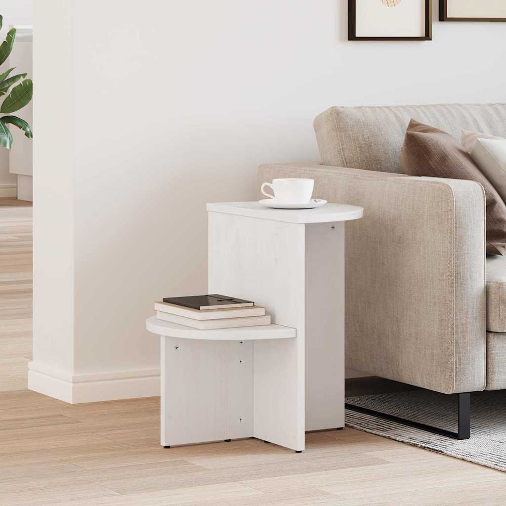 Table d'appoint Blanc 50 x 40 x 50 cm Bois massif en pin - XIOS