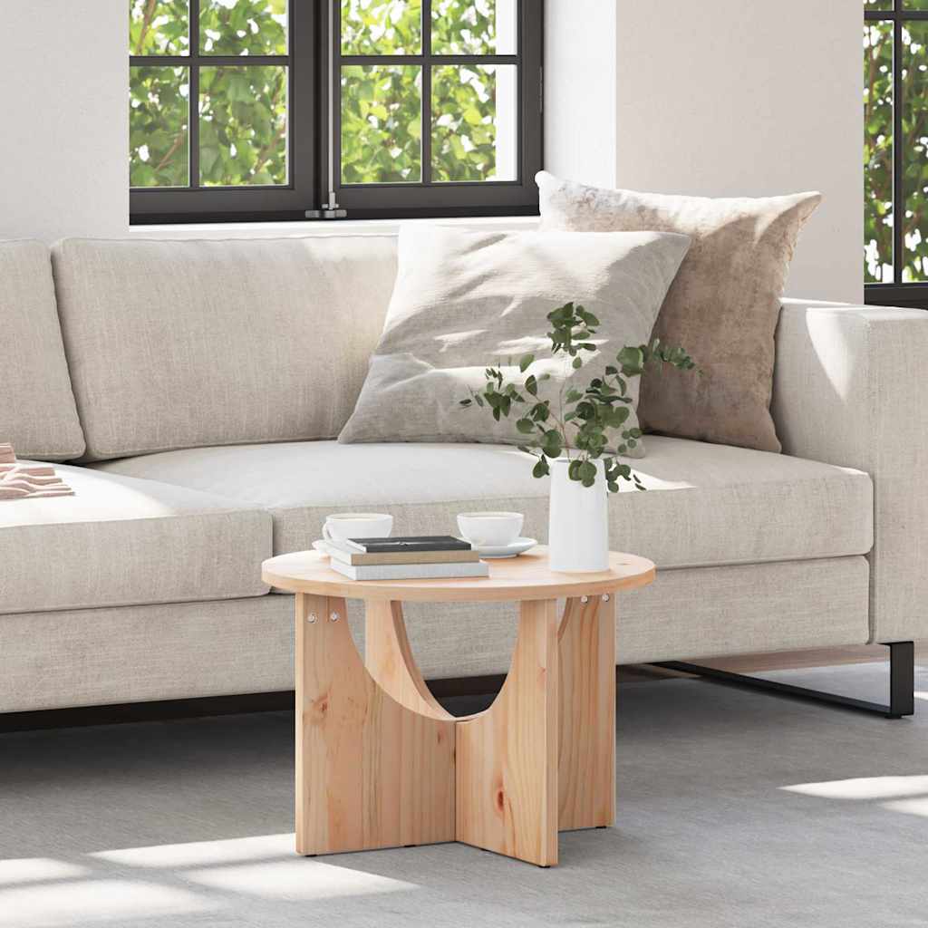 Table basse Naturel 50 x 50 x 35 cm Bois massif en pin - XIOS