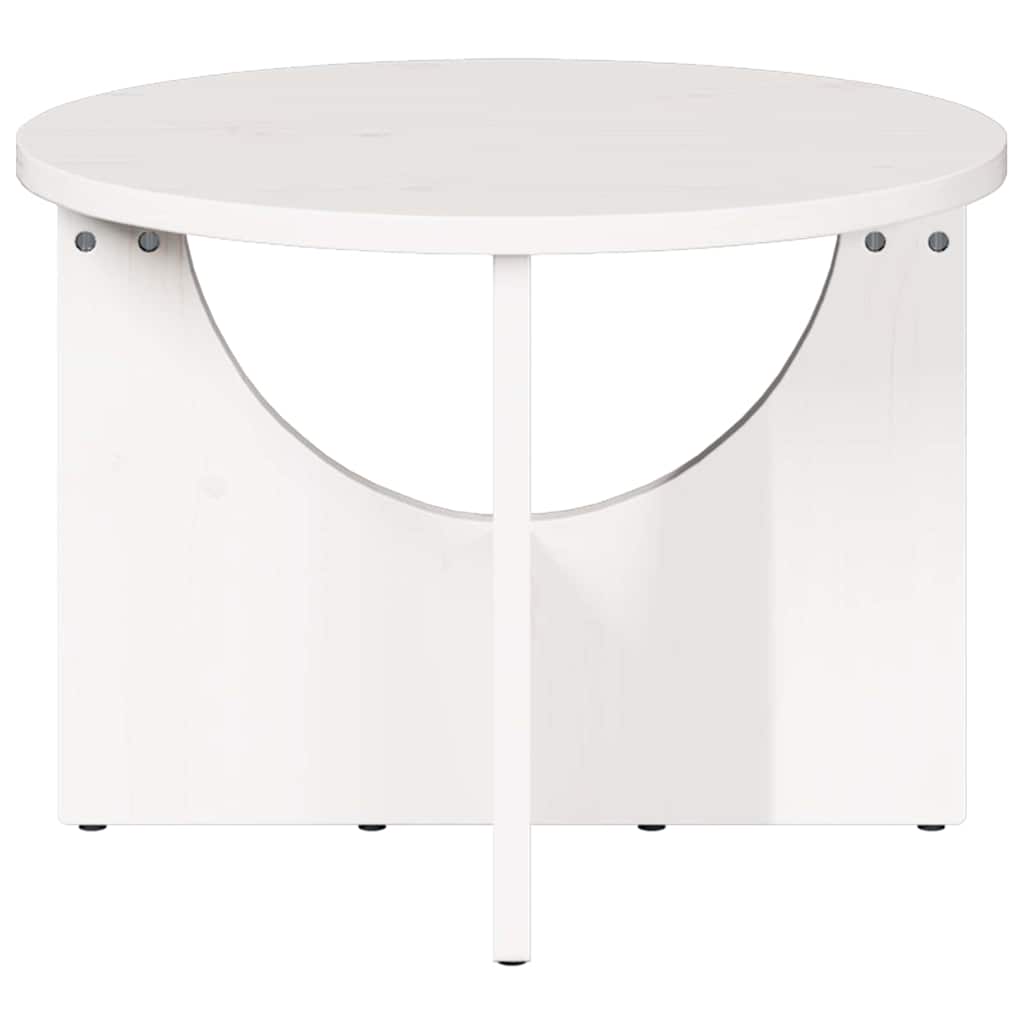 Table basse Blanc 50 x 50 x 35 cm Bois massif en pin - XIOS