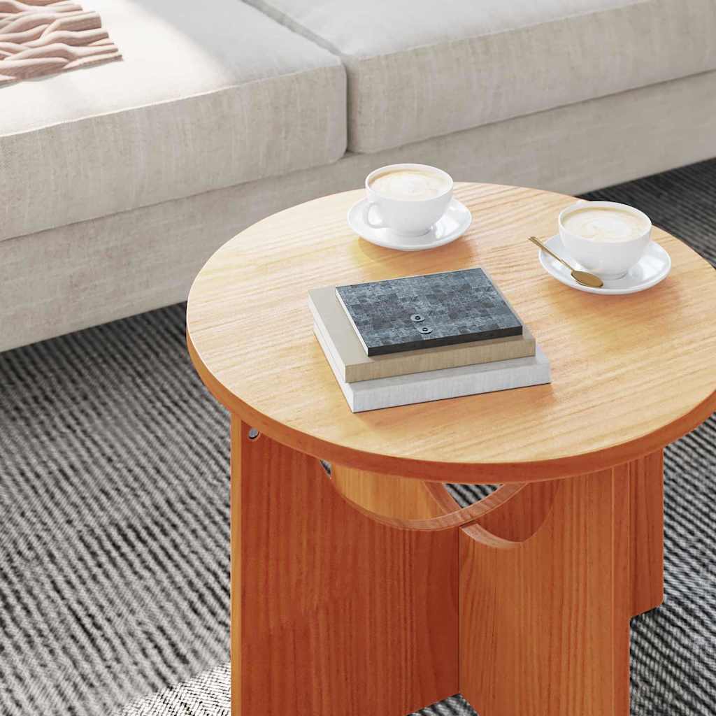 Table basse Marron cire 50 x 50 x 35 cm Bois massif en pin - XIOS