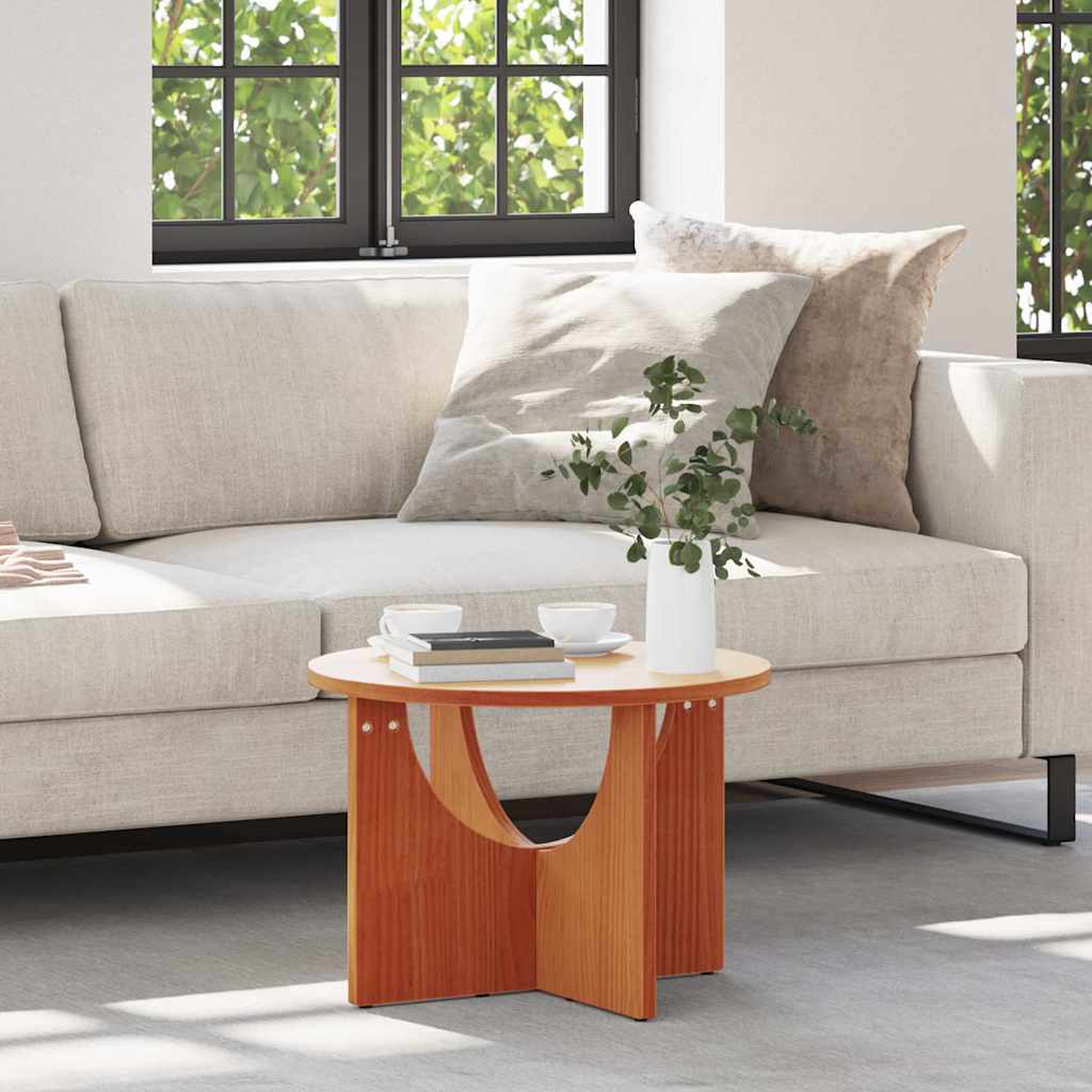 Table basse Marron cire 50 x 50 x 35 cm Bois massif en pin - XIOS
