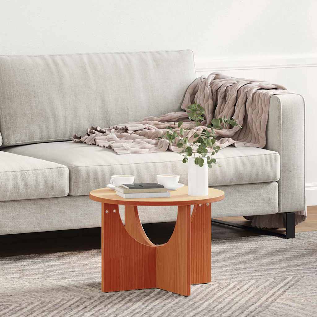 Table basse Marron cire 50 x 50 x 35 cm Bois massif en pin - XIOS