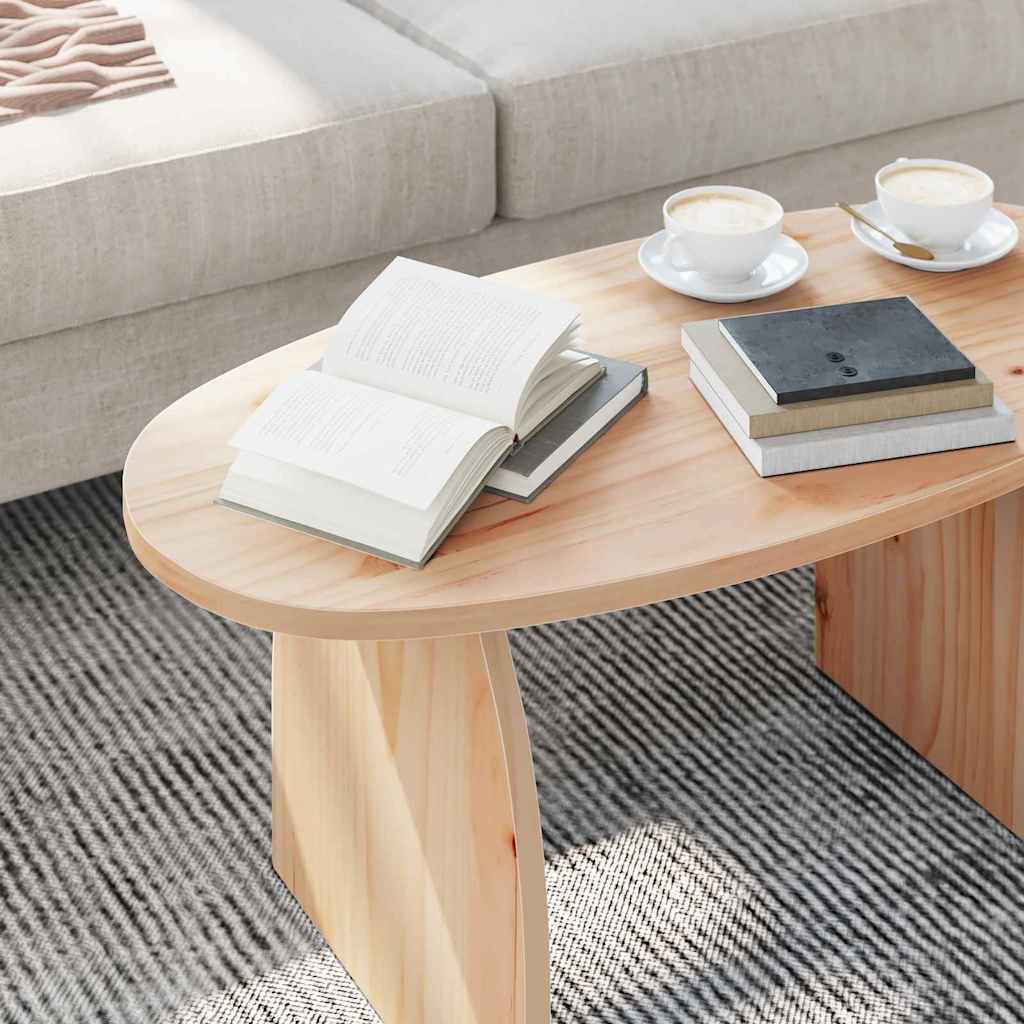 Table basse Naturel 80 x 40 x 35 cm Bois massif en pin - XIOS