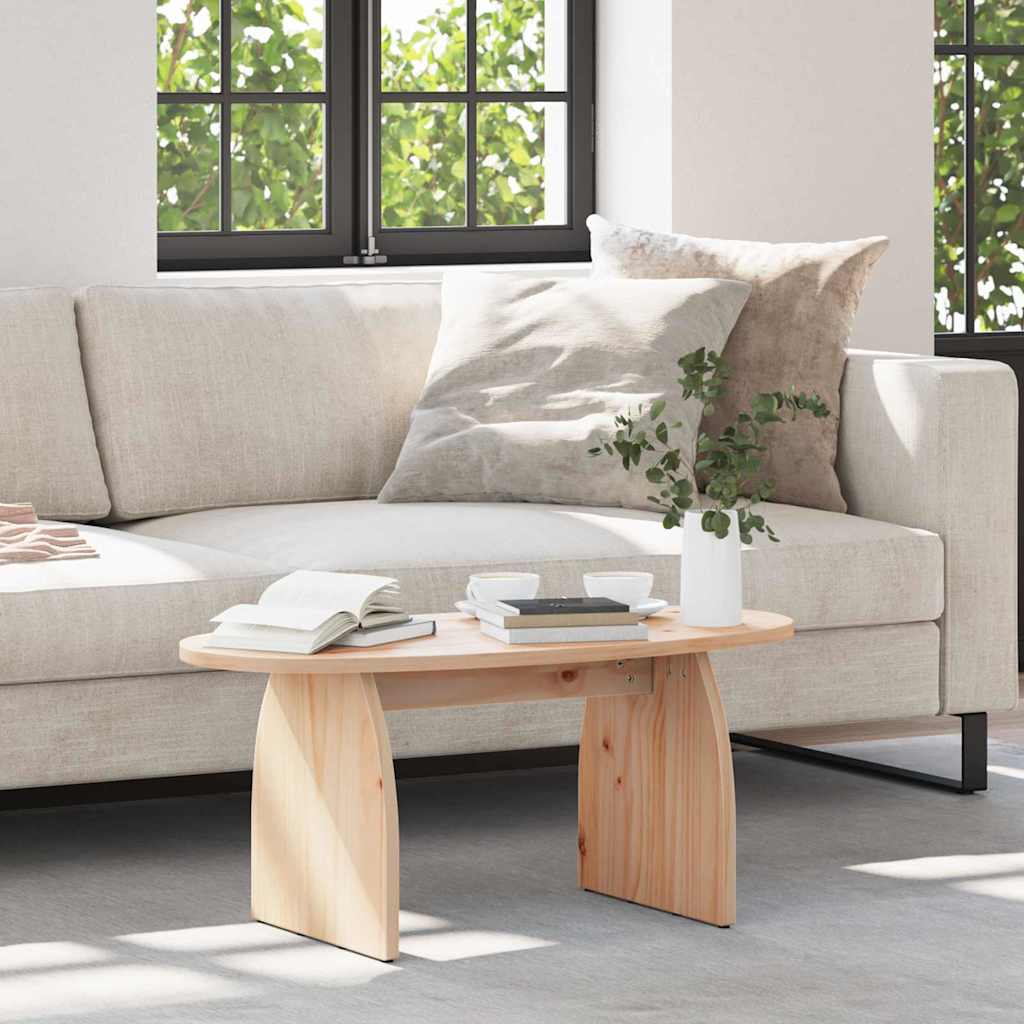 Table basse Naturel 80 x 40 x 35 cm Bois massif en pin - XIOS