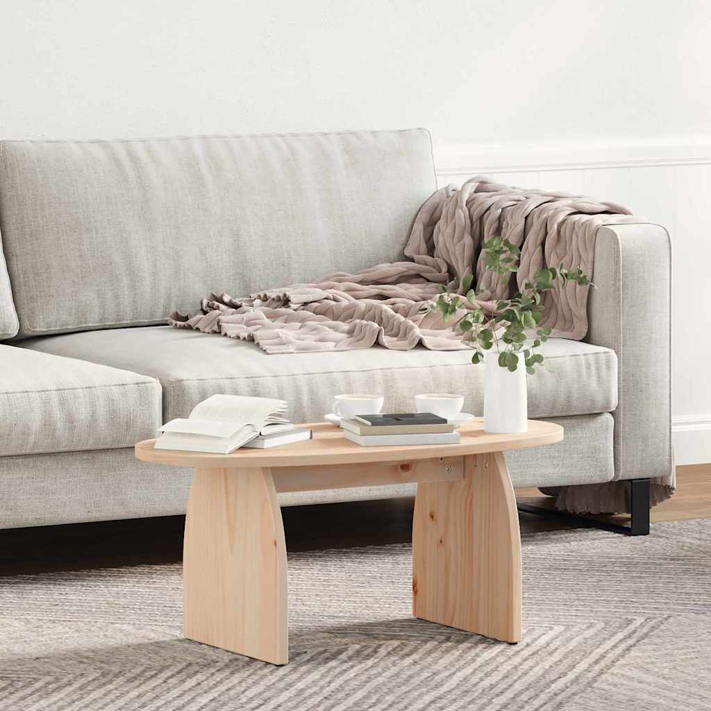 Table basse Naturel 80 x 40 x 35 cm Bois massif en pin - XIOS