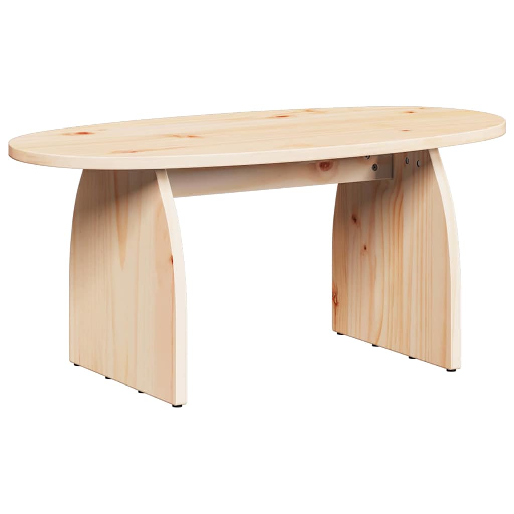 Table basse Naturel 80 x 40 x 35 cm Bois massif en pin - XIOS