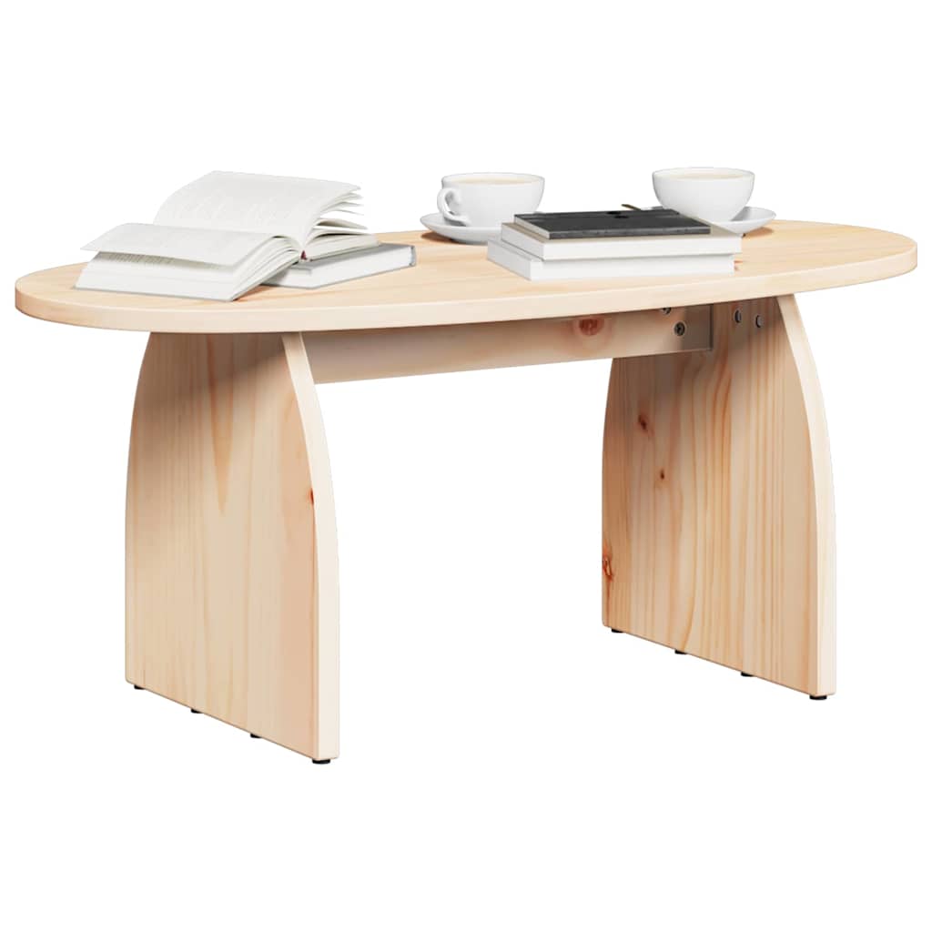 Table basse Naturel 80 x 40 x 35 cm Bois massif en pin - XIOS
