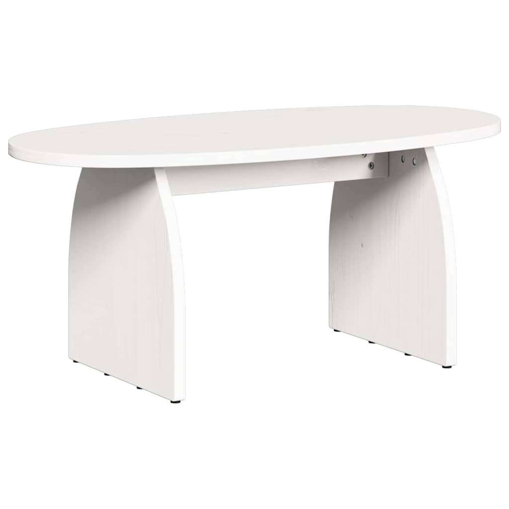 Table basse Blanc 80 x 40 x 35 cm Bois massif en pin - XIOS