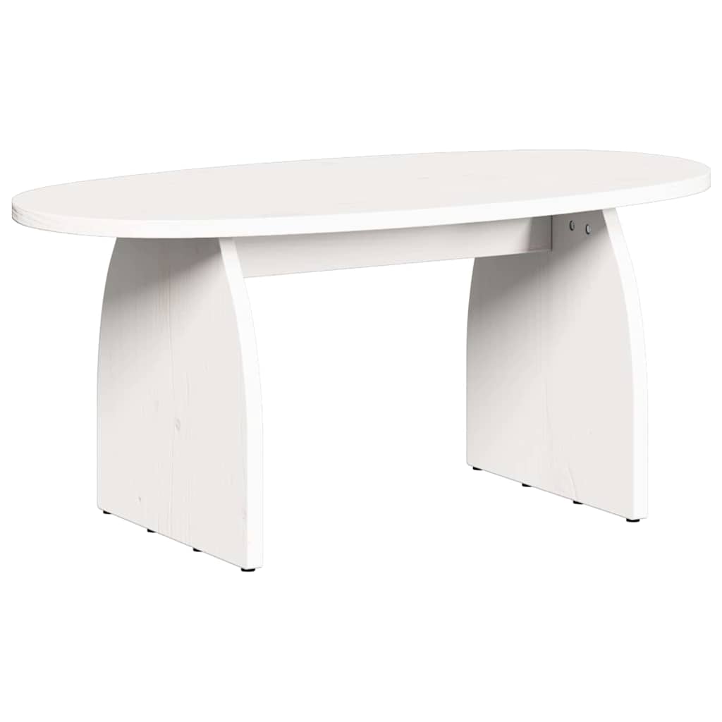 Table basse Blanc 80 x 40 x 35 cm Bois massif en pin - XIOS