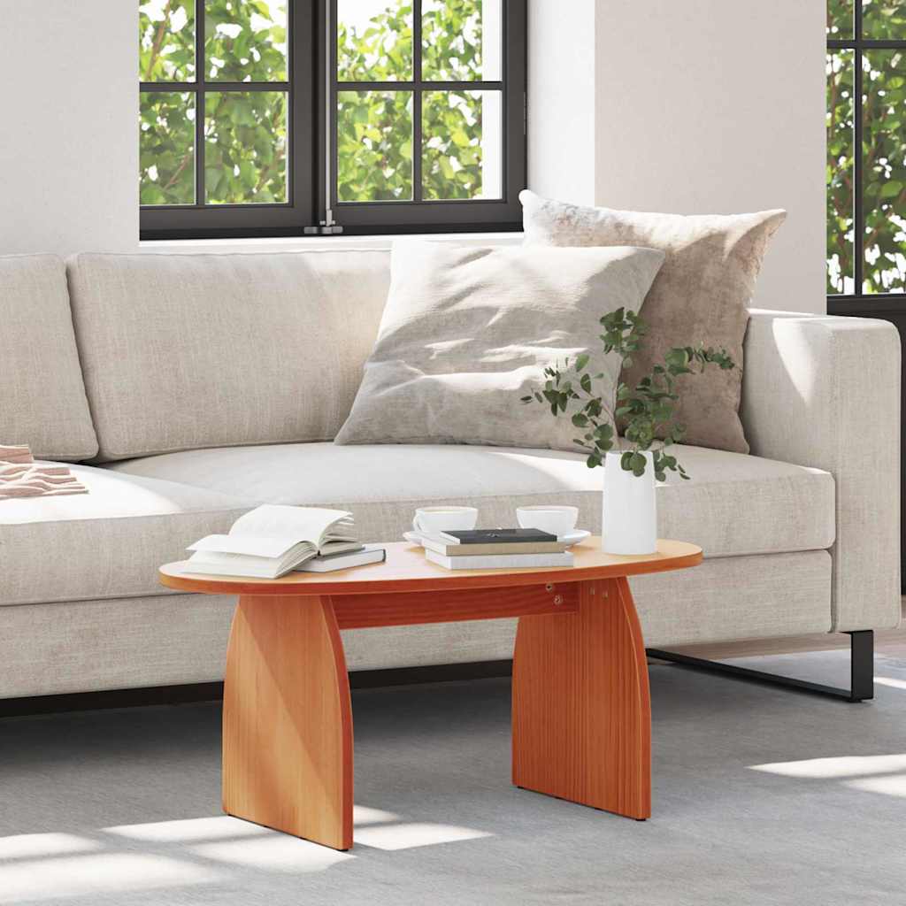 Table basse Marron cire 80 x 40 x 35 cm Bois massif en pin - XIOS