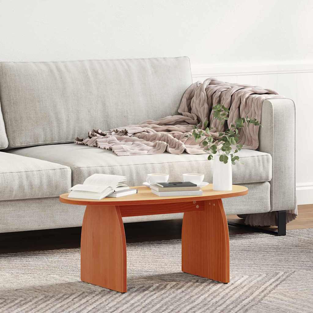 Table basse Marron cire 80 x 40 x 35 cm Bois massif en pin - XIOS