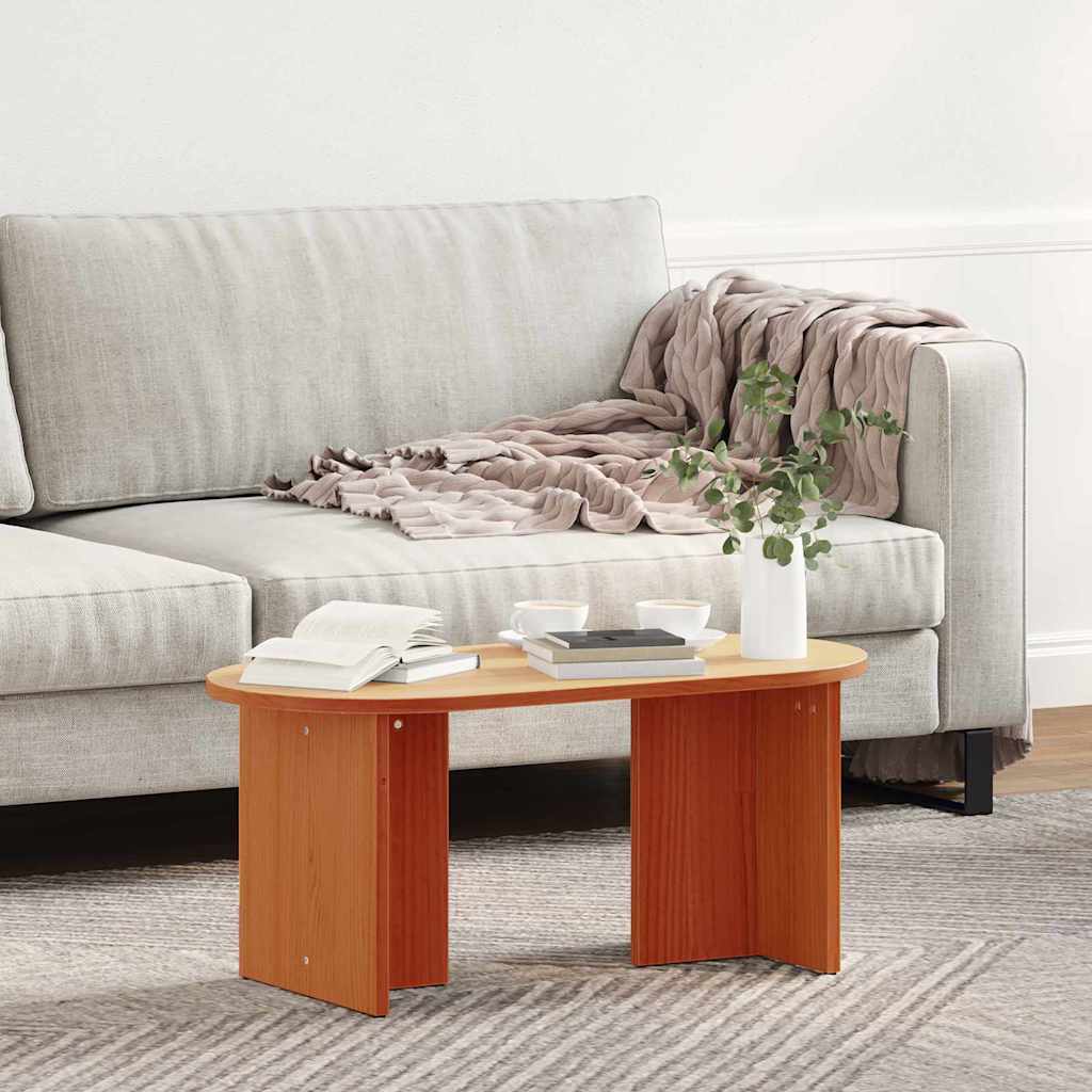 Table basse Marron cire 80 x 39,5 x 35 cm Bois de pin massif - XIOS