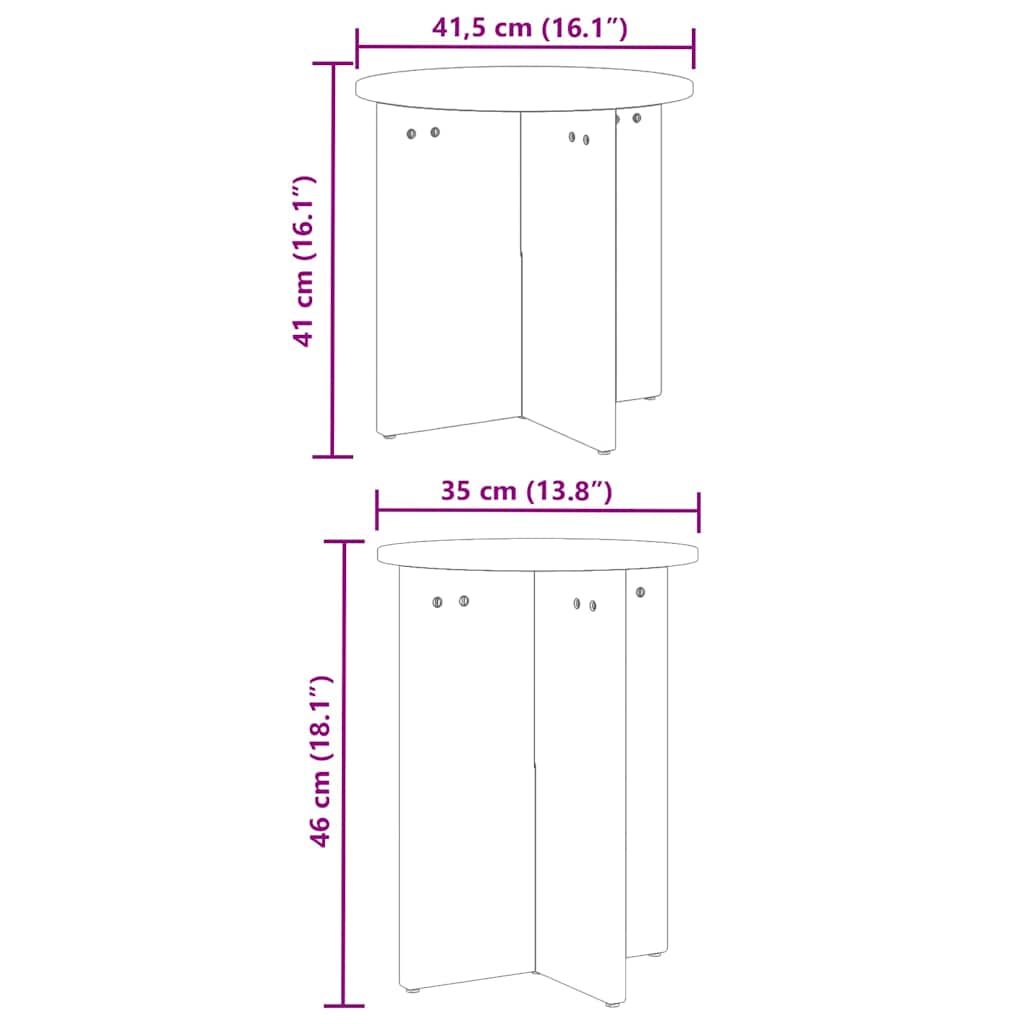 Table basse 2 pcs Marron cire 41,5 x 41,5 x 41 cm - XIOS