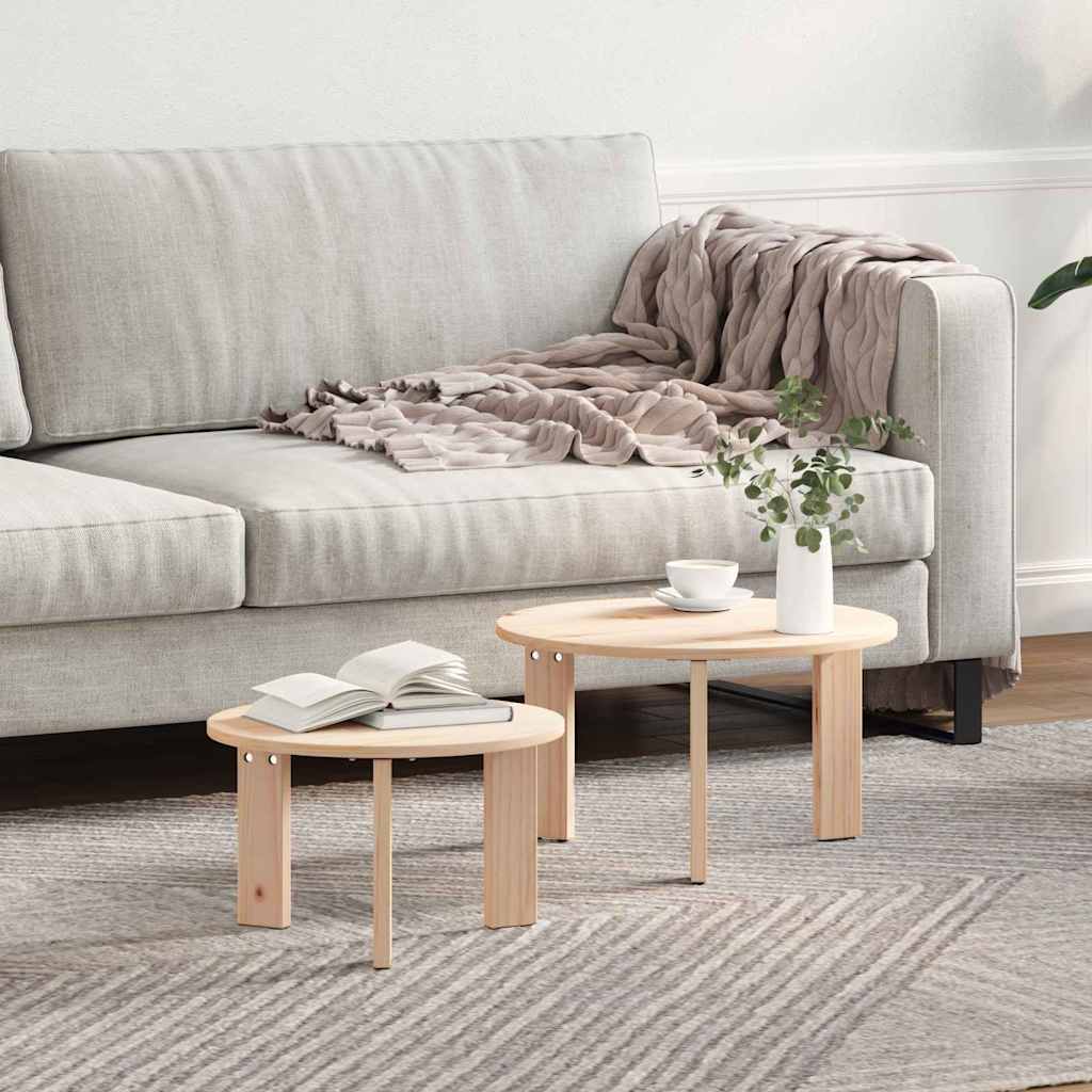 Table basse 2 pcs Naturel 47,5 x 47,5 x 27 cm - XIOS
