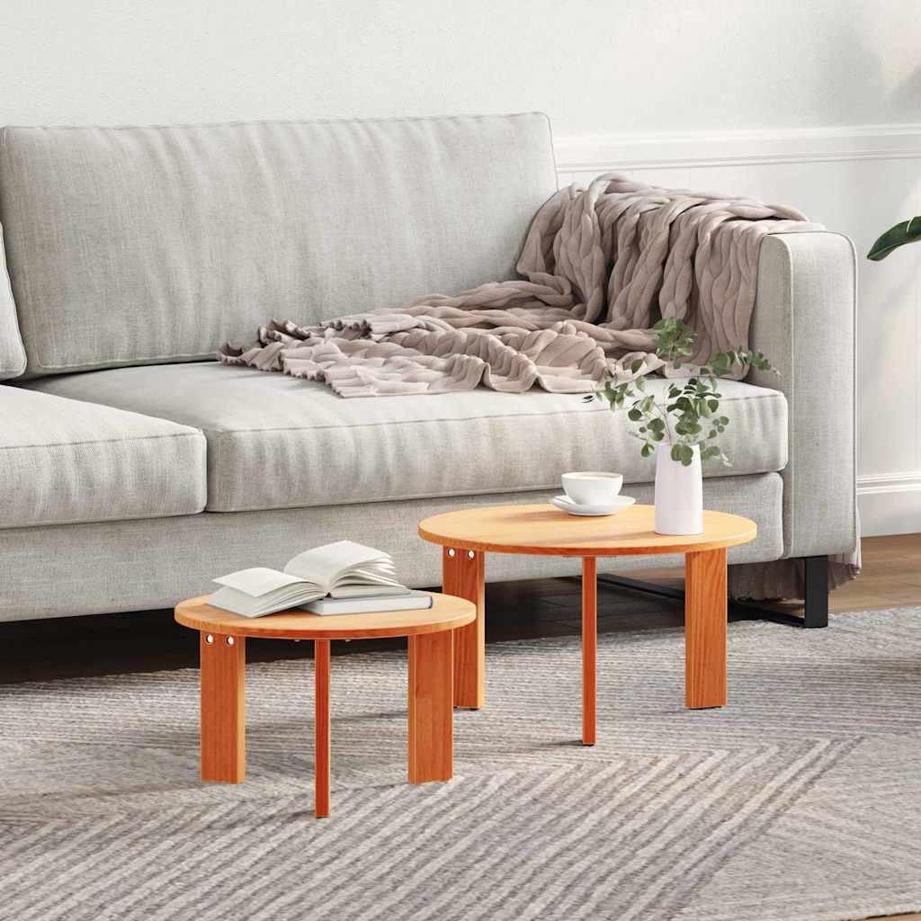 Table basse 2 pcs Marron cire 47,5 x 47,5 x 27 cm - XIOS
